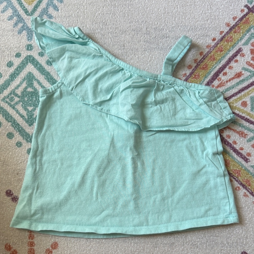 Janie and Jack Light Blue Ruffle Tank Top